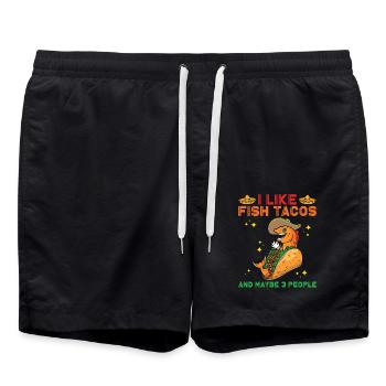 Fisch Tacos - Badeshorts - Schwarz - Vorne - AI Model Male 185 light (185cm)
