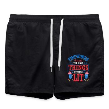 Am 4. Juli Wird Nicht Nur Ein Feuerwerk Gezündet - Badeshorts - Schwarz - Vorne - AI Model Male 185 light (185cm)
