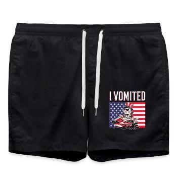 I vomited jet ski cat choice parody 4. - Swim Trunks - black - Front - AI Model Male 185 light (185cm)
