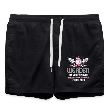 50 werden ist nicht schwer wie 40 aussehen sehr - Badeshorts - Schwarz - Vorne - AI Model Male 185 light (185cm)