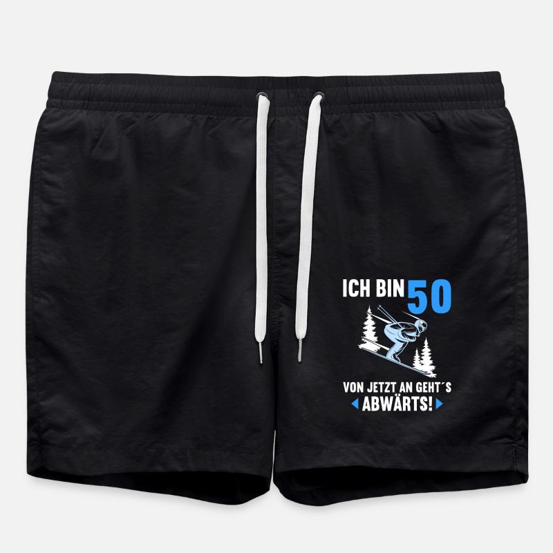 Ich bin 50 Ab jetzt gehts abwärts 50 Geburtstag - Badeshorts - Schwarz