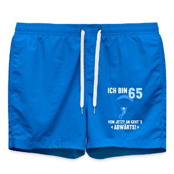 Ich bin 65 Ab jetzt gehts abwärts 65 Geburtstag - Badeshorts - Cobalt blue - Vorne