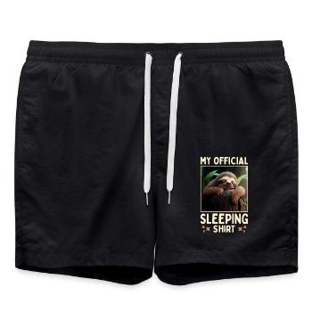 Paresseuse ma chemise de couchage officielle pyjama sommeil - Short de bain - noir - Devant - AI Model Male 185 light (185cm)