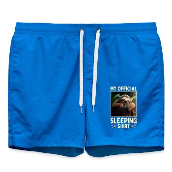 Sloth My Official Sleeping Shirt Pajama Sleep - Swim Trunks - cobalt blue - Front