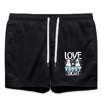 Love At Frost Sight für Männer Frauen und - Badeshorts - Schwarz - Vorne - AI Model Male 185 light (185cm)
