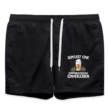 Gepflegt Eine Hopfenkaltschale Einverleiben Bier - Badeshorts - Schwarz - Vorne - AI Model Male 185 light (185cm)
