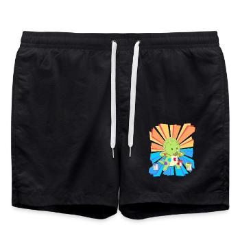 Birthday Gift Children Kindergarten Paint Colorful - Swim Trunks - black - Front - AI Model Male 185 light (185cm)