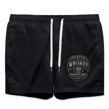 99 ans am good whisky whisky 99e anniversaire - Short de bain - noir - Devant - AI Model Male 185 light (185cm)