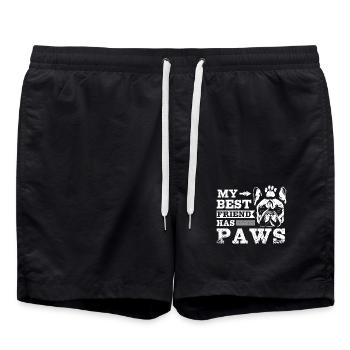 My best friend has paws french bulldog - Swim Trunks - black - Front - AI Model Male 185 light (185cm)