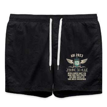 Abitur 2 Fehler höre nicht zu und noch irgendwas - Badeshorts - Schwarz - Vorne - AI Model Male 185 light (185cm)