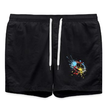 Splash Art Rugby - Swim Trunks - black - Front - AI Model Male 185 light (185cm)