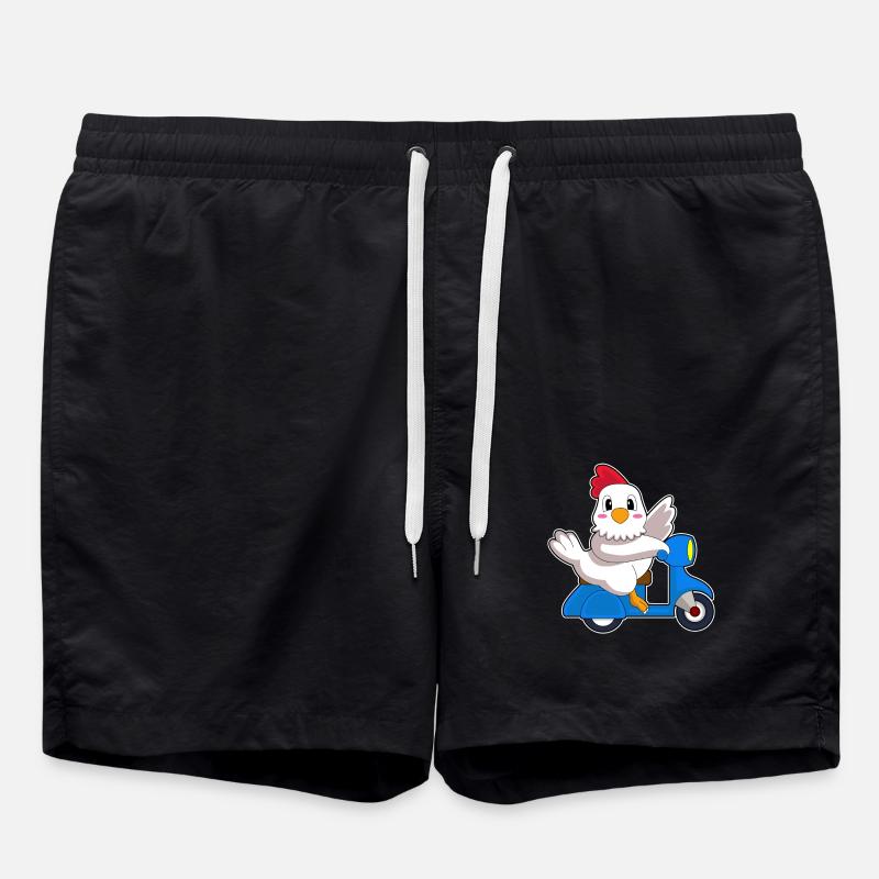Huhn Motorroller - Badeshorts - Schwarz