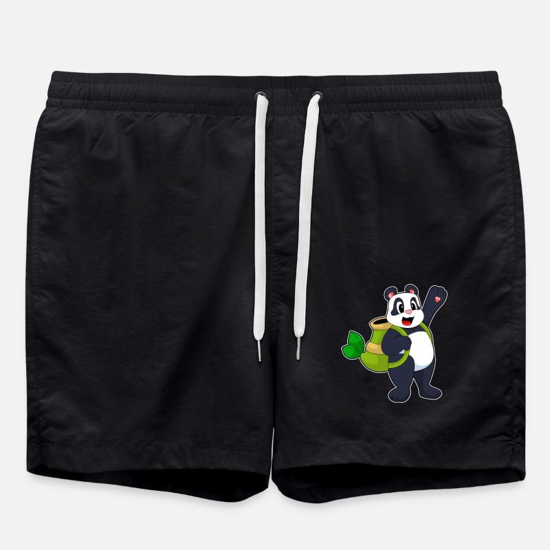 Panda Bamboo Backpack - Swim Trunks - black