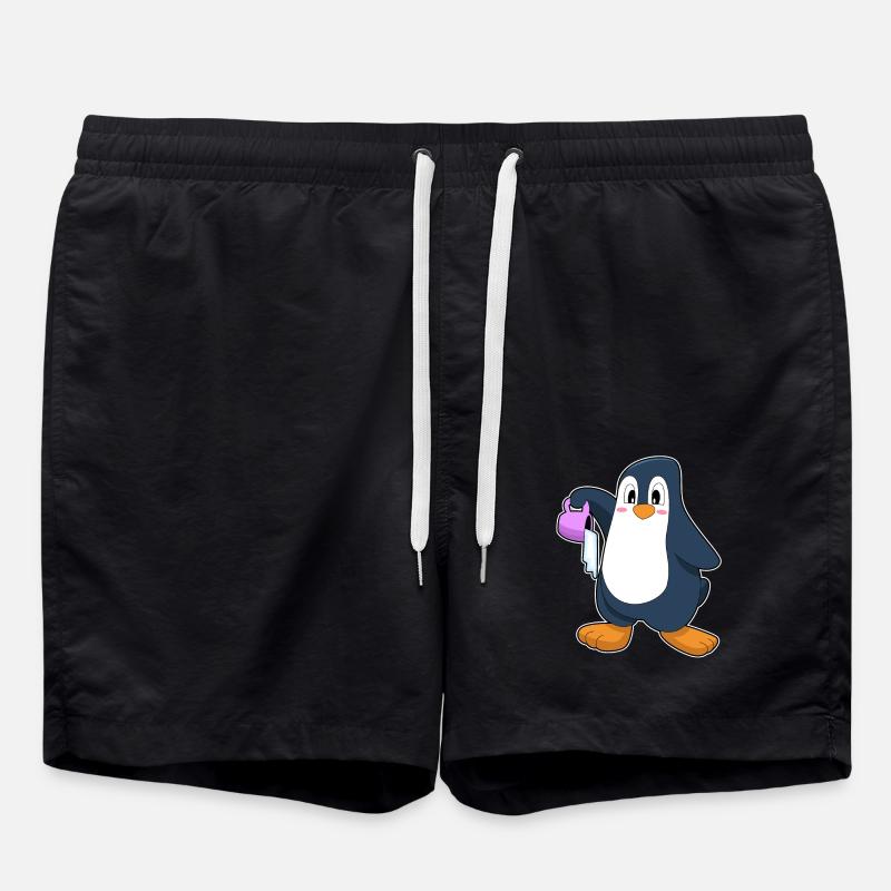 Penguin Iced Coffee - Swim Trunks - black
