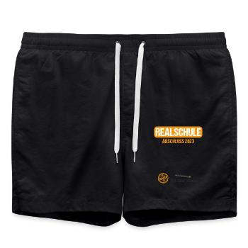 Realschule Gästebuch Realschulabschluss 2023 - Badeshorts - Schwarz - Vorne - AI Model Male 185 light (185cm)