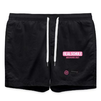 Realschule Gästebuch Realschulabschluss 2023 - Badeshorts - Schwarz - Vorne - AI Model Male 185 light (185cm)