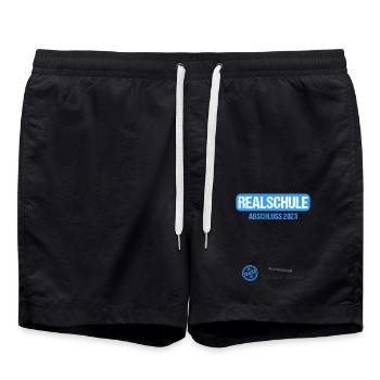 Realschule Gästebuch Realschulabschluss 2023 - Badeshorts - Schwarz - Vorne - AI Model Male 185 light (185cm)