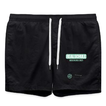 Realschule Gästebuch Realschulabschluss 2023 - Badeshorts - Schwarz - Vorne - AI Model Male 185 light (185cm)