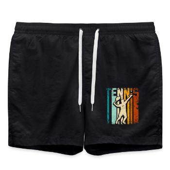 Retro Vintage Tennis Player - Badeshorts - Schwarz - Vorne - AI Model Male 185 light (185cm)