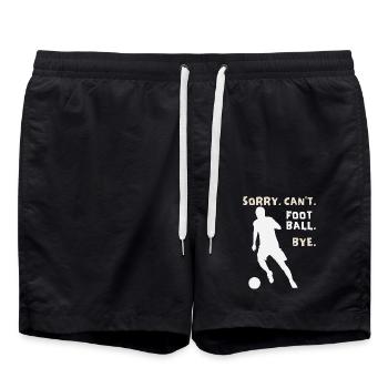 Fußball, Fußballspieler, keine Zeit, Spruch - Badeshorts - Schwarz - Vorne - AI Model Male 185 light (185cm)