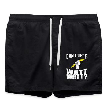 Elektriker wat wat - Elektriker Tshirt - Badeshorts - Schwarz - Vorne - AI Model Male 185 light (185cm)