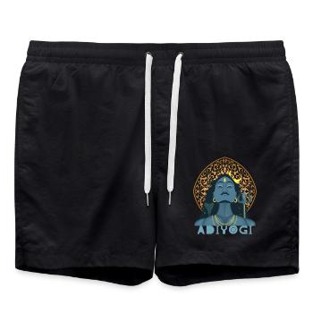 Adiyogi, Yoga, Yoga-Motiv, Boho-Yoga Om-Mandala - Badeshorts - Schwarz - Vorne - AI Model Male 185 light (185cm)