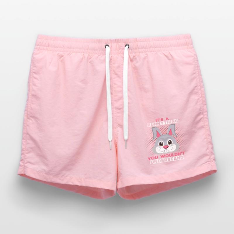 Rabbit, funny saying Comic Rabbit It's a Bunnything Swim Trunks