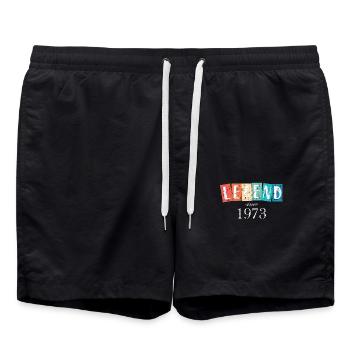Birthday a legend was born in 1973 - Swim Trunks - black - Front - AI Model Male 185 light (185cm)