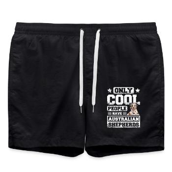 Only coolo people have australian shepherds - Swim Trunks - black - Front - AI Model Male 185 light (185cm)