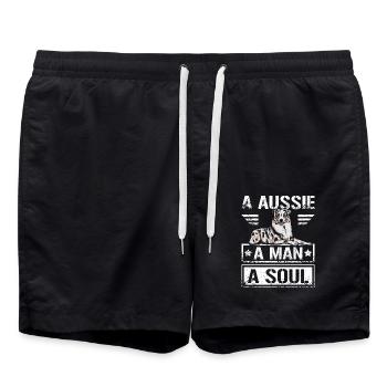 A Aussie A man A soul - Swim Trunks - black - Front - AI Model Male 185 light (185cm)