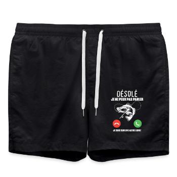 Je ne peux pas parler je suis sur une autre ligne - Short de bain - noir - Devant - AI Model Male 185 light (185cm)