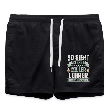 Lehrer - Badeshorts - Schwarz - Vorne - AI Model Male 185 light (185cm)