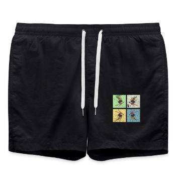 Ski Rétro - Short de bain - noir - Devant - AI Model Male 185 light (185cm)