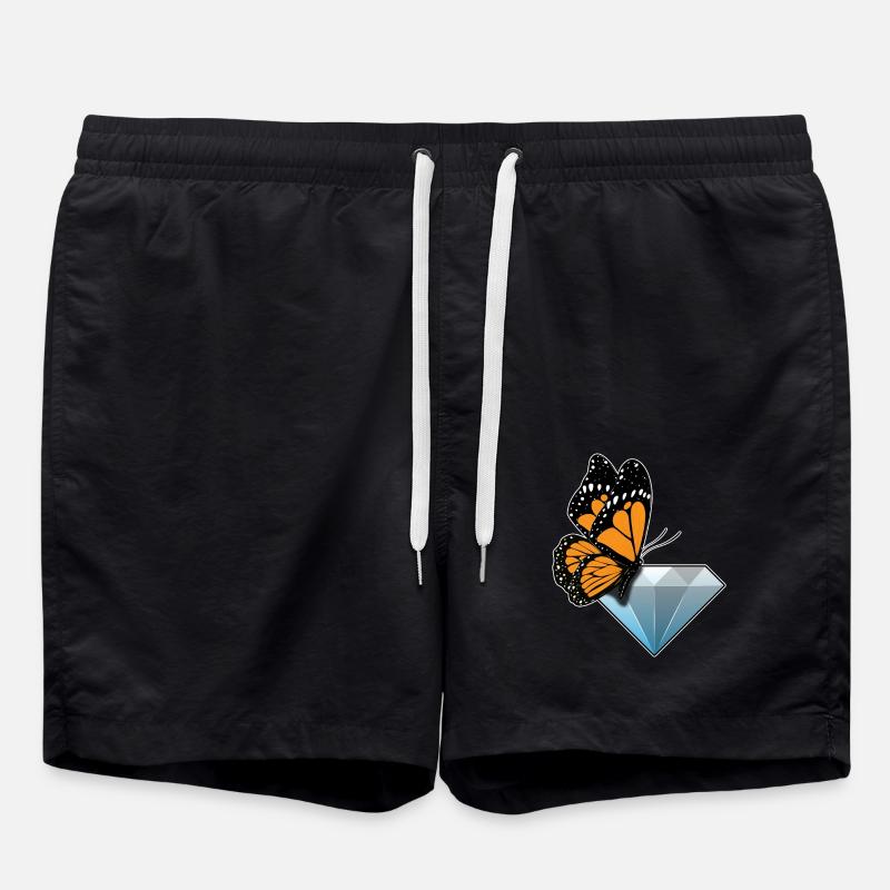 Butterfly Diamond - Swim Trunks - black