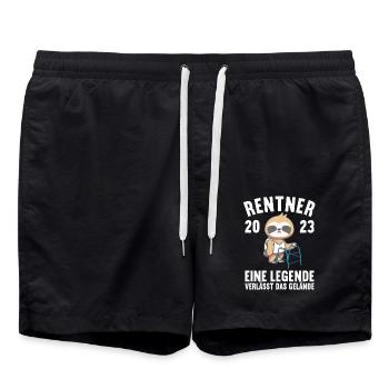 Pension 2023 Retraite Adieu pensionné 2023 - Short de bain - noir - Devant - AI Model Male 185 light (185cm)
