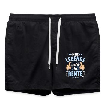 Rentnerin 2023 Rente 2023 Rentner 2023 - Badeshorts - Schwarz - Vorne - AI Model Male 185 light (185cm)