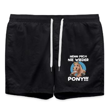 Nenn Mich Nie Wieder Pony - Badeshorts - Schwarz - Vorne - AI Model Male 185 light (185cm)