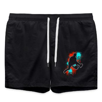 Basketball Basketballer - Badeshorts - Schwarz - Vorne - AI Model Male 185 light (185cm)