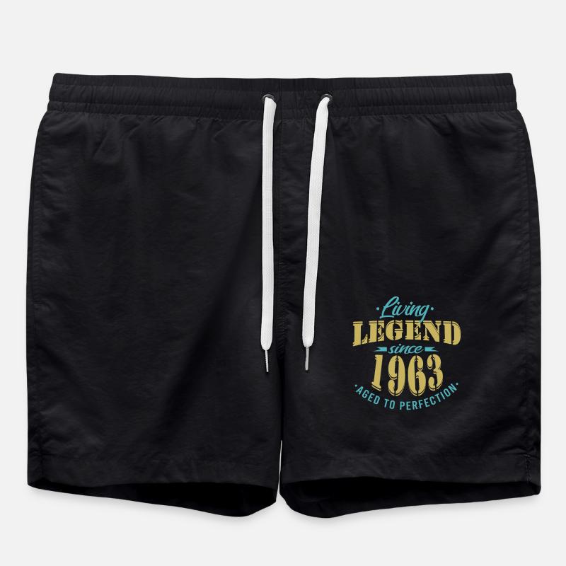 Lebende Legende seit 1963 Sprüche - Badeshorts - Schwarz