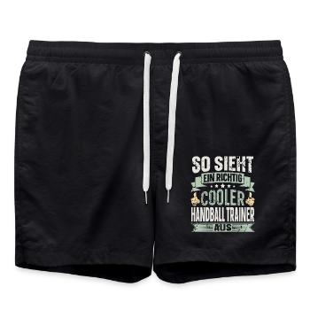 Handballtrainer Handball - Badeshorts - Schwarz - Vorne - AI Model Male 185 light (185cm)