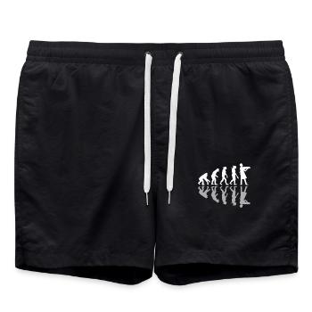 Evolution humaine Drôle Boulangerie Boulanger Humour Culinaire - Short de bain - noir - Devant - AI Model Male 185 light (185cm)