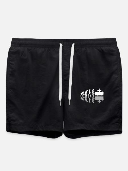 Human Evolution Funny Barkeeper Bartender - Badeshorts - Schwarz