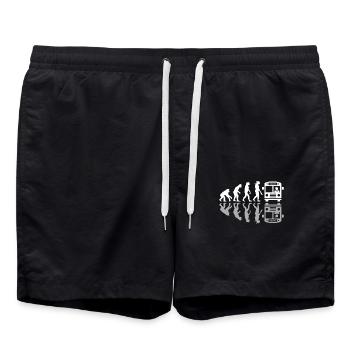 Human Evolution Funny Bus Driver Busman Driving - Swim Trunks - black - Front - AI Model Male 185 light (185cm)