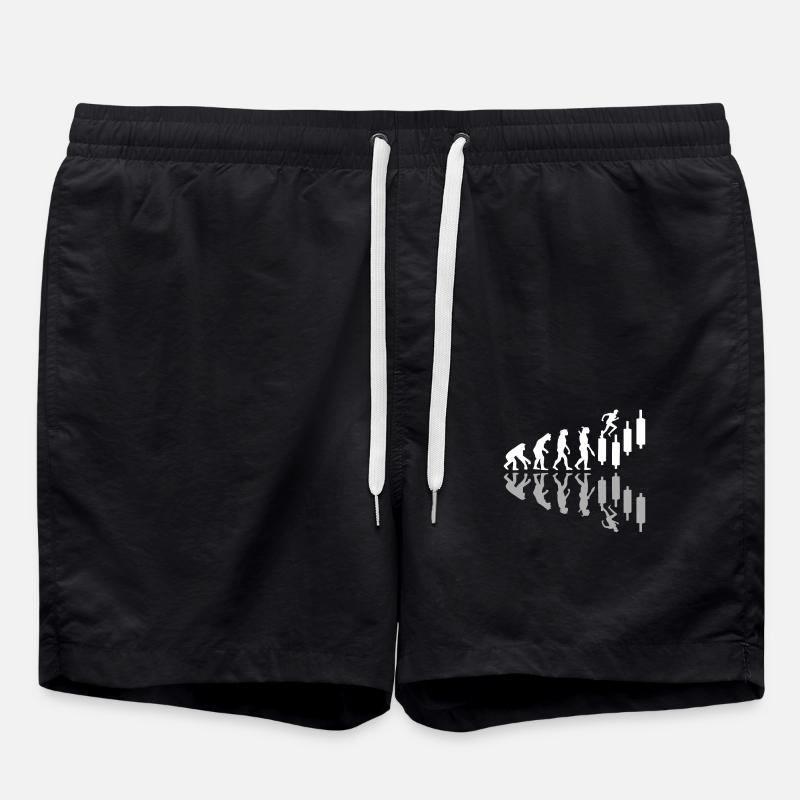 Human Evolution Day Trader Umorismo Trading Investitore - Costume a pantaloncino - nero