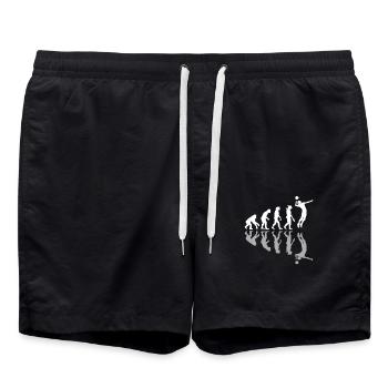 Human Evolution Volleyball Player Sport Lover - Badeshorts - Schwarz - Vorne - AI Model Male 185 light (185cm)