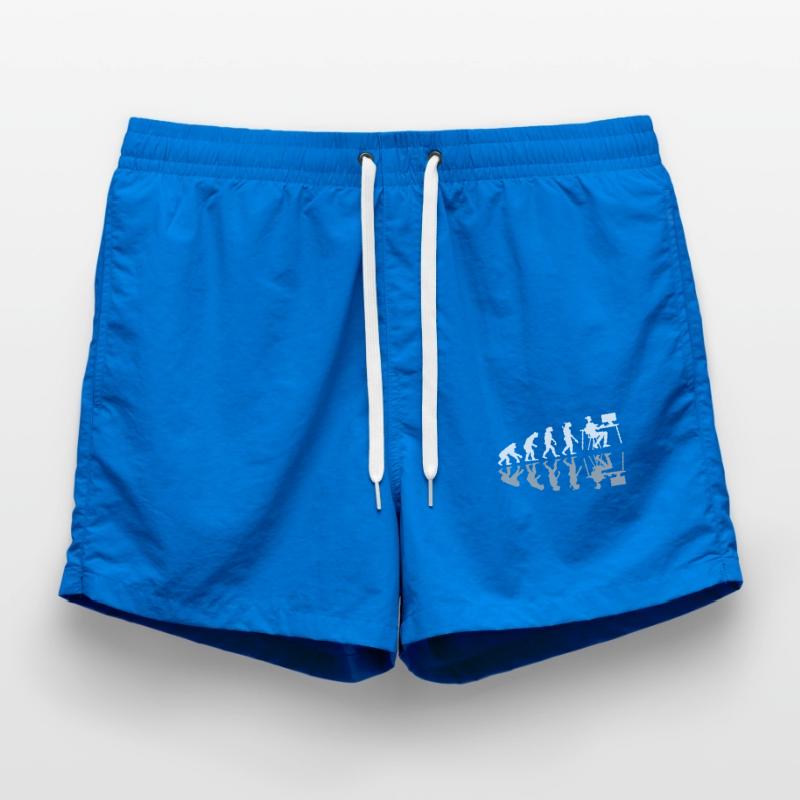 Human Evolution Web Designer Humor Digital Design Swim Trunks