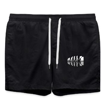 Escalade Évolution humaine Grimpeurs Humour Escalade - Short de bain - noir - Devant - AI Model Male 185 light (185cm)