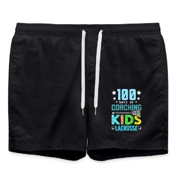 100 Days of Coaching Kids Lacrosse - Swim Trunks - black - Front - AI Model Male 185 light (185cm)