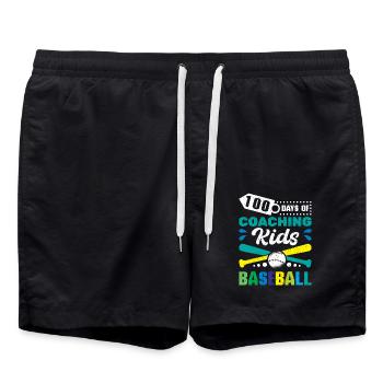 100 Days of Coaching Kids Baseball - Swim Trunks - black - Front - AI Model Male 185 light (185cm)