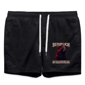 Beruflich schon immer was mit Menschen machen - Badeshorts - Schwarz - Vorne - AI Model Male 185 light (185cm)